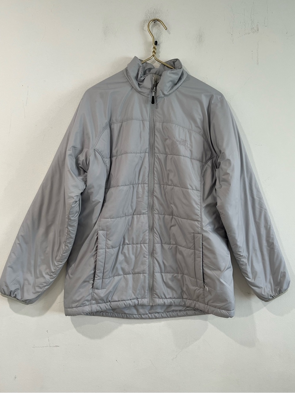 The North Face Light Gray Insulated Jacket women’s XL
